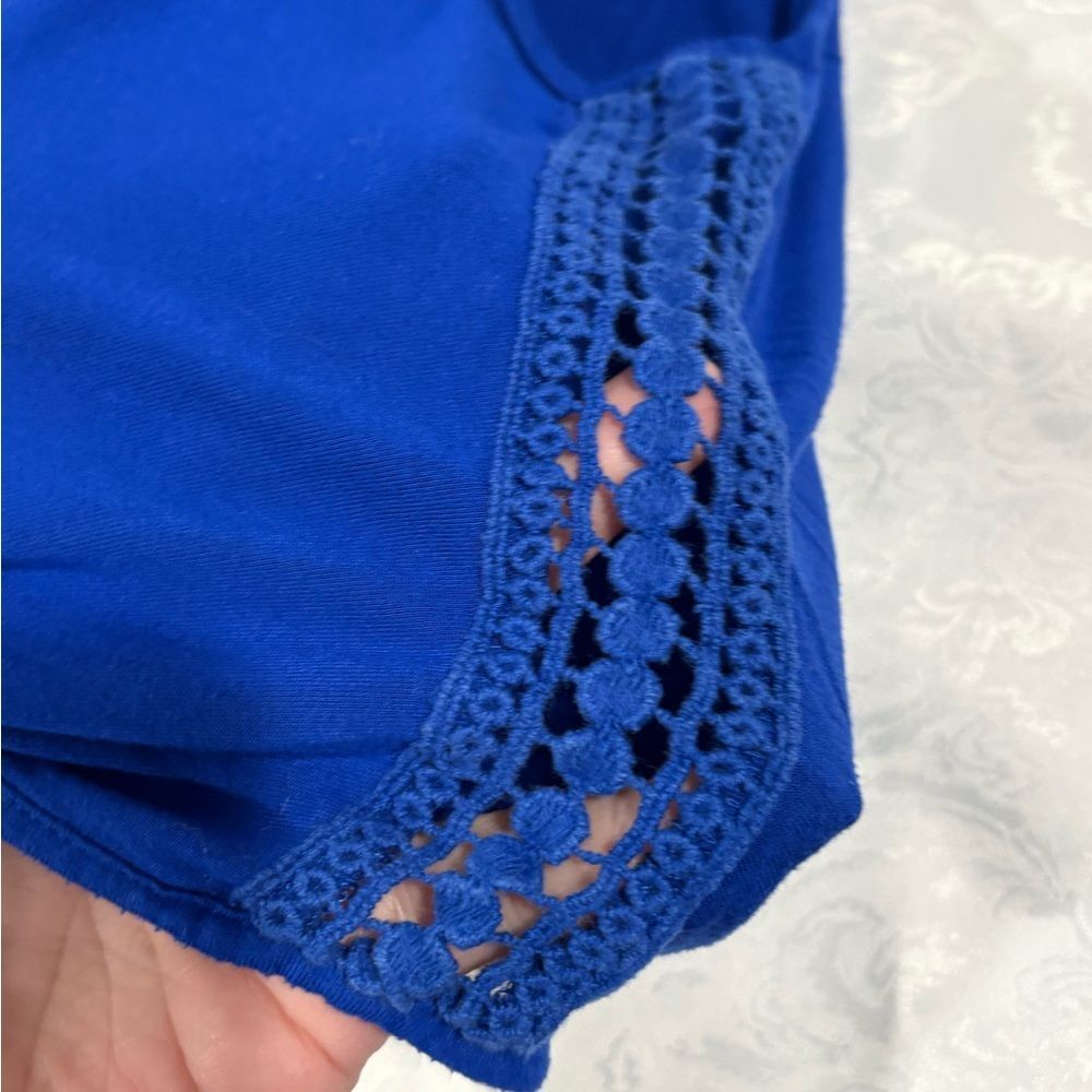 Cable & Gauge Vibrant Blue Short Sleeve Top woman’s xl - Picture 3 of 6
